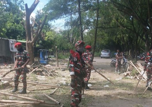 Laskar Merah Putih marcab Sumbawa Kembali Aksi Kepedulian di eks Pasar Kerato
