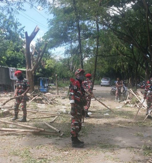 Laskar Merah Putih marcab Sumbawa Kembali Aksi Kepedulian di eks Pasar Kerato