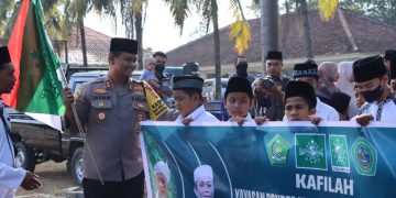 Tahun Baru Hijriah, Polres Loteng Gelar Pengamanan Giat Wirid 9 dan Pawai Santri
