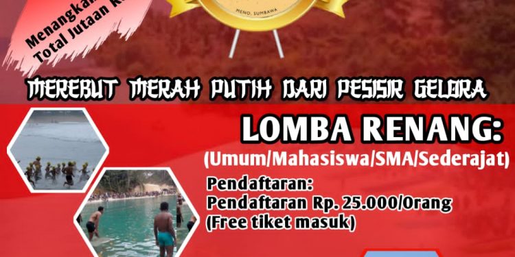 Semarak HUT RI ke-77, Pantai Gelora Sumbawa Buka Pendaftaran Lomba Renang dan Perahu Hias Nelayan
