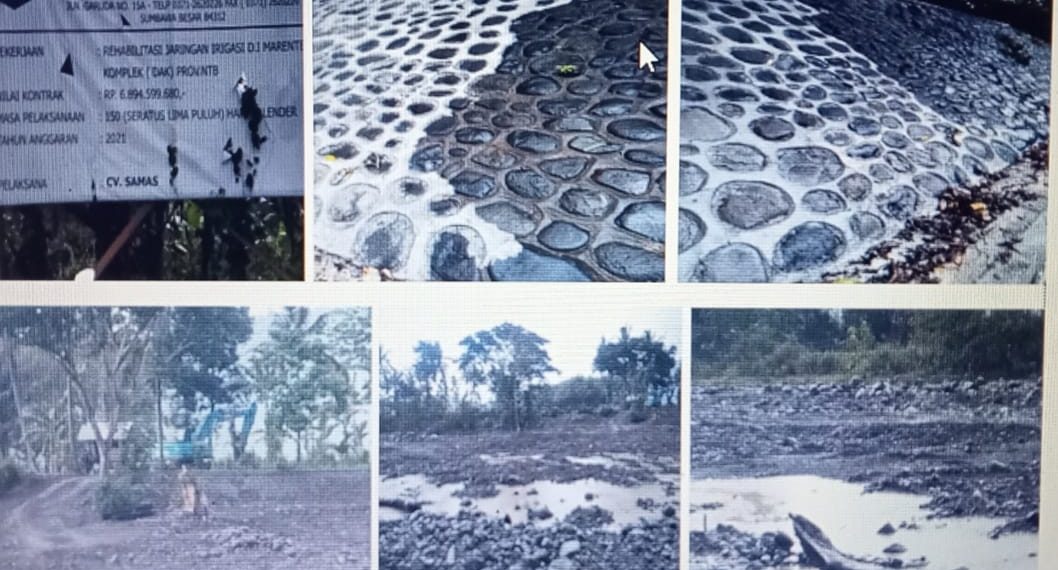 Proyek Jaringan Irigasi D.I Embung Marente Diduga Tidak Sesuai Spesifikasi, FPPK Pulau Sumbawa Kecam Dinas PUPR NTB