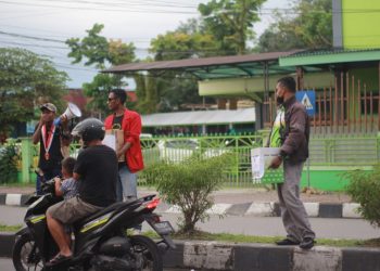 GMNI Mimika Gelar Aksi Kemanusiaan, Galang Dana di Jalan bantu Korban Banjir di Kota Sorong