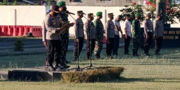 TNI-POLRI Gelar Apel Persiapan Pengamanan Unjuk Rasa Oleh Gabungan Mahasiswa di KSB