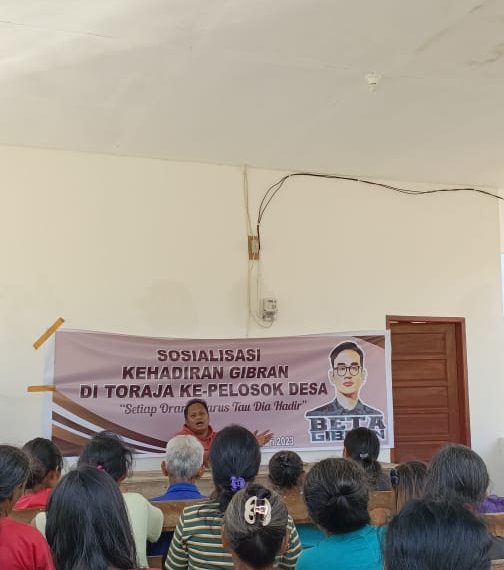 Beta Gibran Toraja Melaksanakan Sosialisasi Kehadiran Gibran di Toraja kepada Masyarakat Ollon
