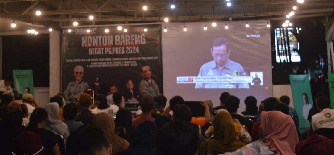 Nobar Debat Pilpres, Progresif Sulawesi Selatan: Mahfud MD Pejuang Hukum Keadilan Rakyat Indonesia